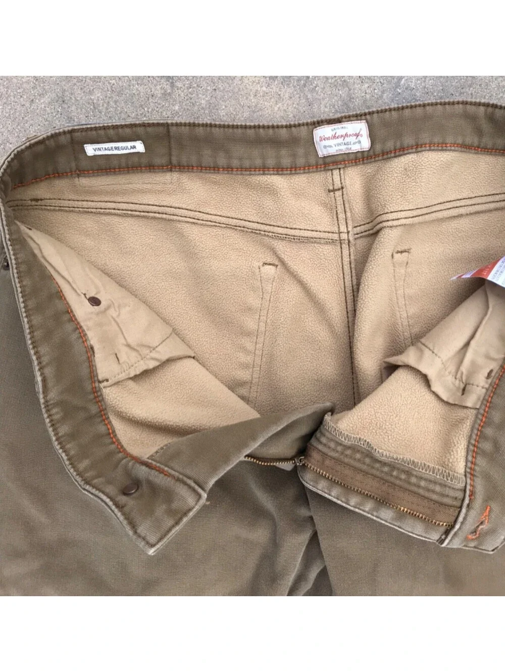 Weatherproof Vintage Men’s Fleece Lined Tan Jeans Size 40x32 Warm Pants Winter